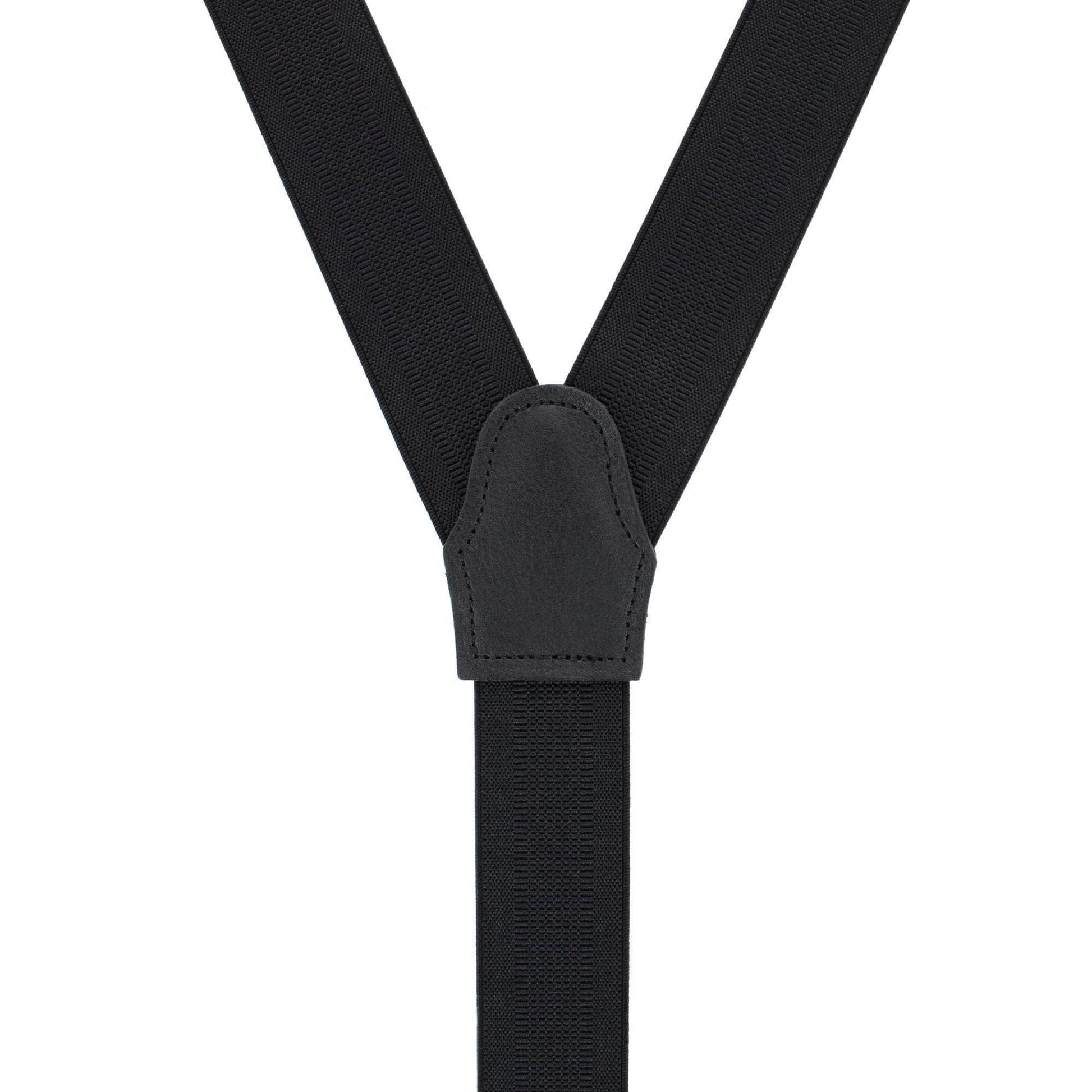 Classic Solid Color Convertible Braces 35mm Elastic - Black