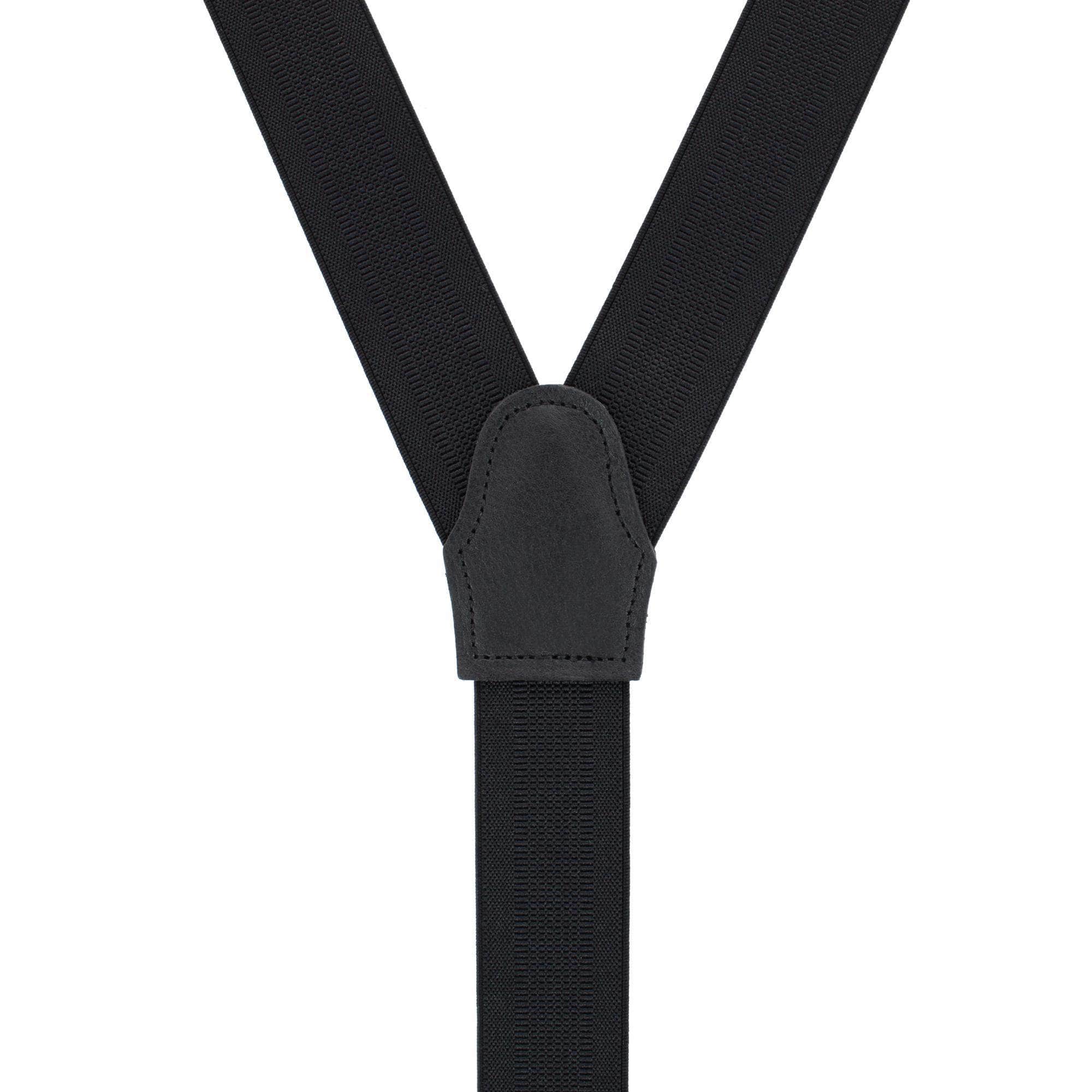 Classic Solid Color Convertible Braces 35mm Elastic - Black