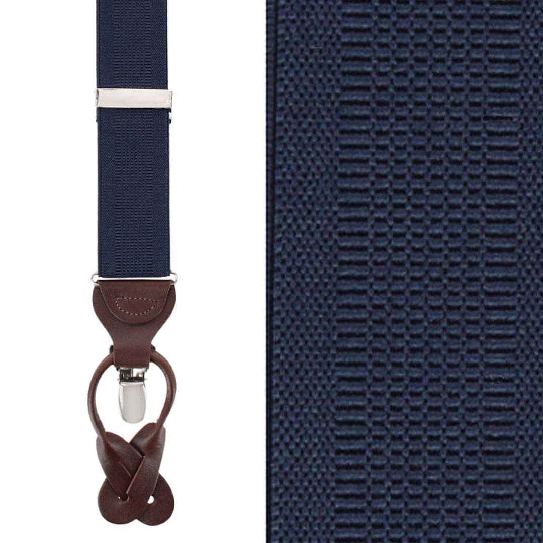 Classic Solid Color Convertible Braces 35mm Elastic - Navy