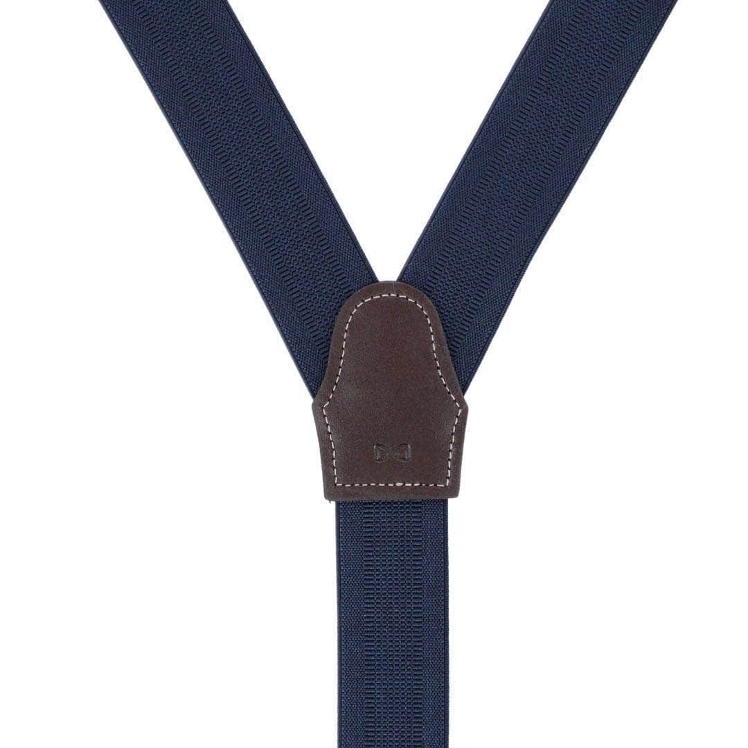 Classic Solid Color Convertible Braces 35mm Elastic - Navy