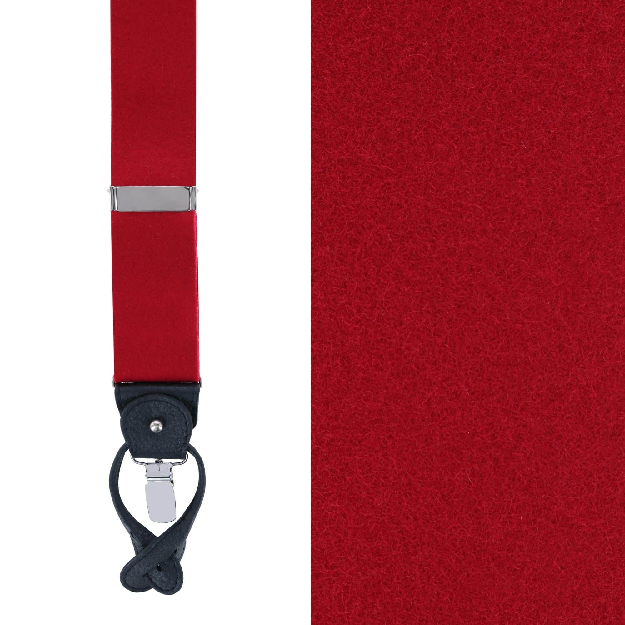 Kenton Felt Wool Convertible Braces - Red