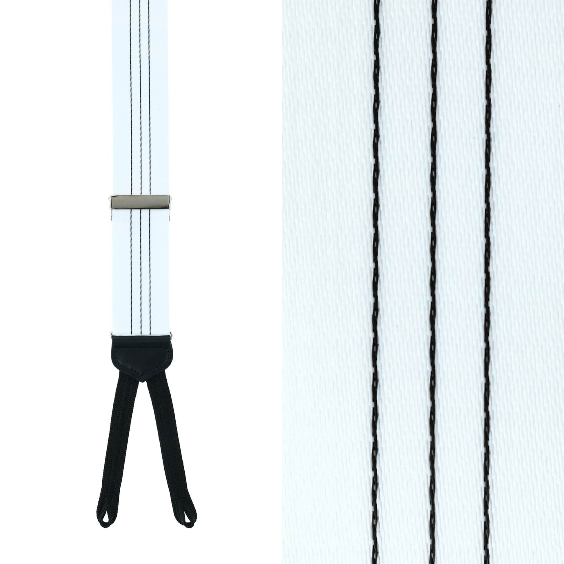 Fredrick 35mm Center Stripe Formal Braces - White