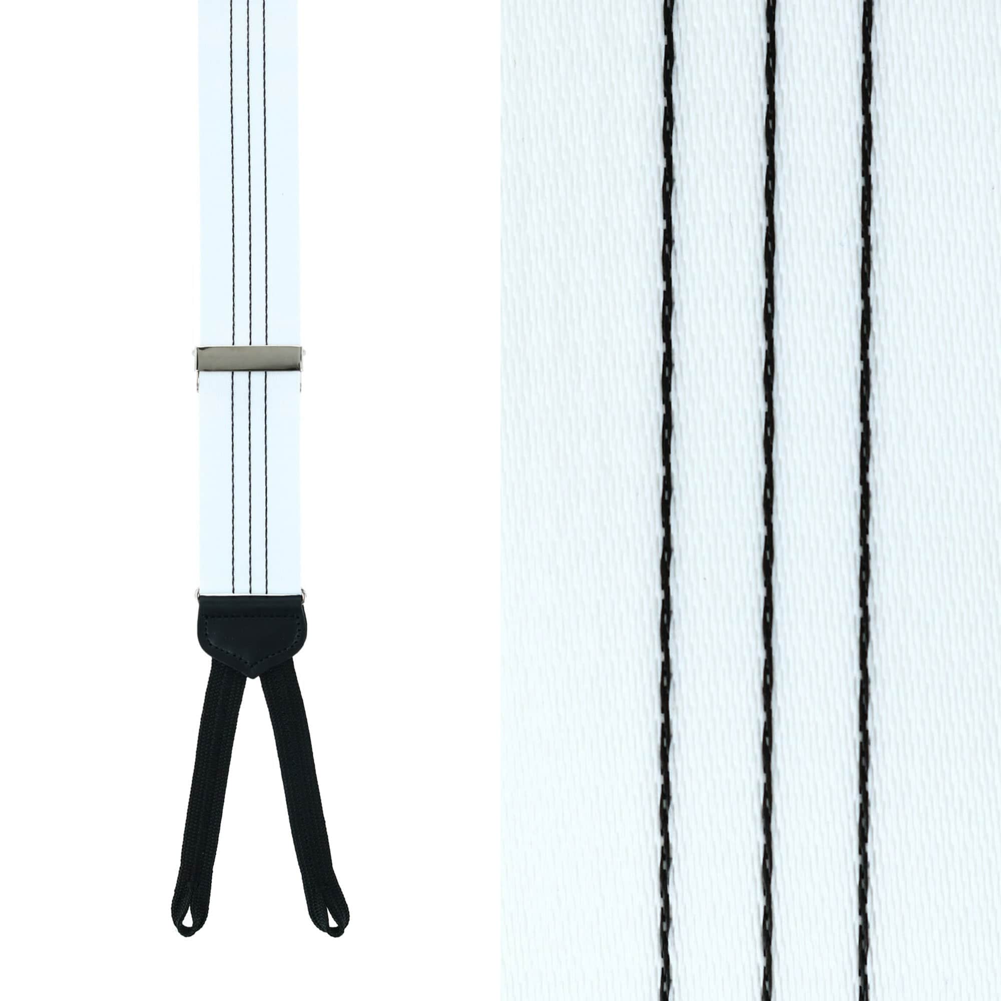 Fredrick 35mm Center Stripe Formal Braces - White