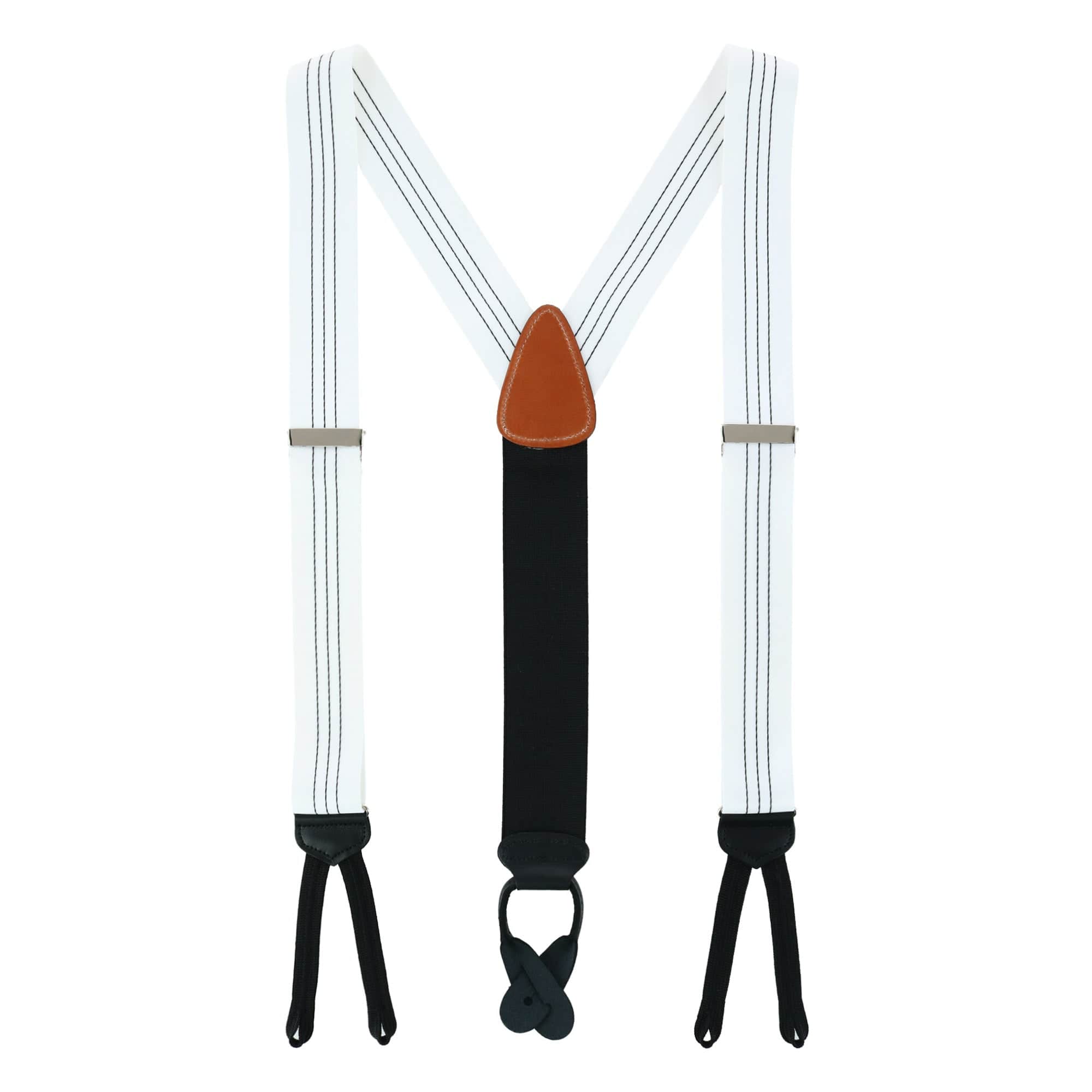 Fredrick 35mm Center Stripe Formal Braces - White
