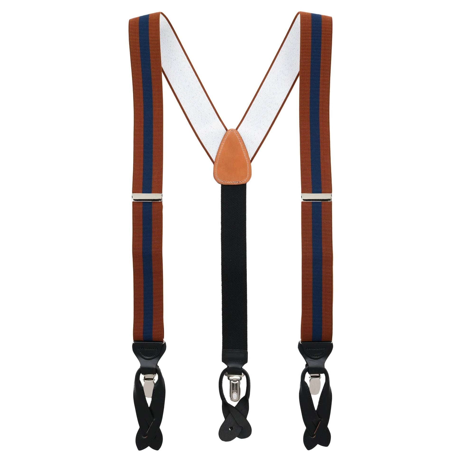 Oliver Stripe 35mm Convertible Braces - Rust
