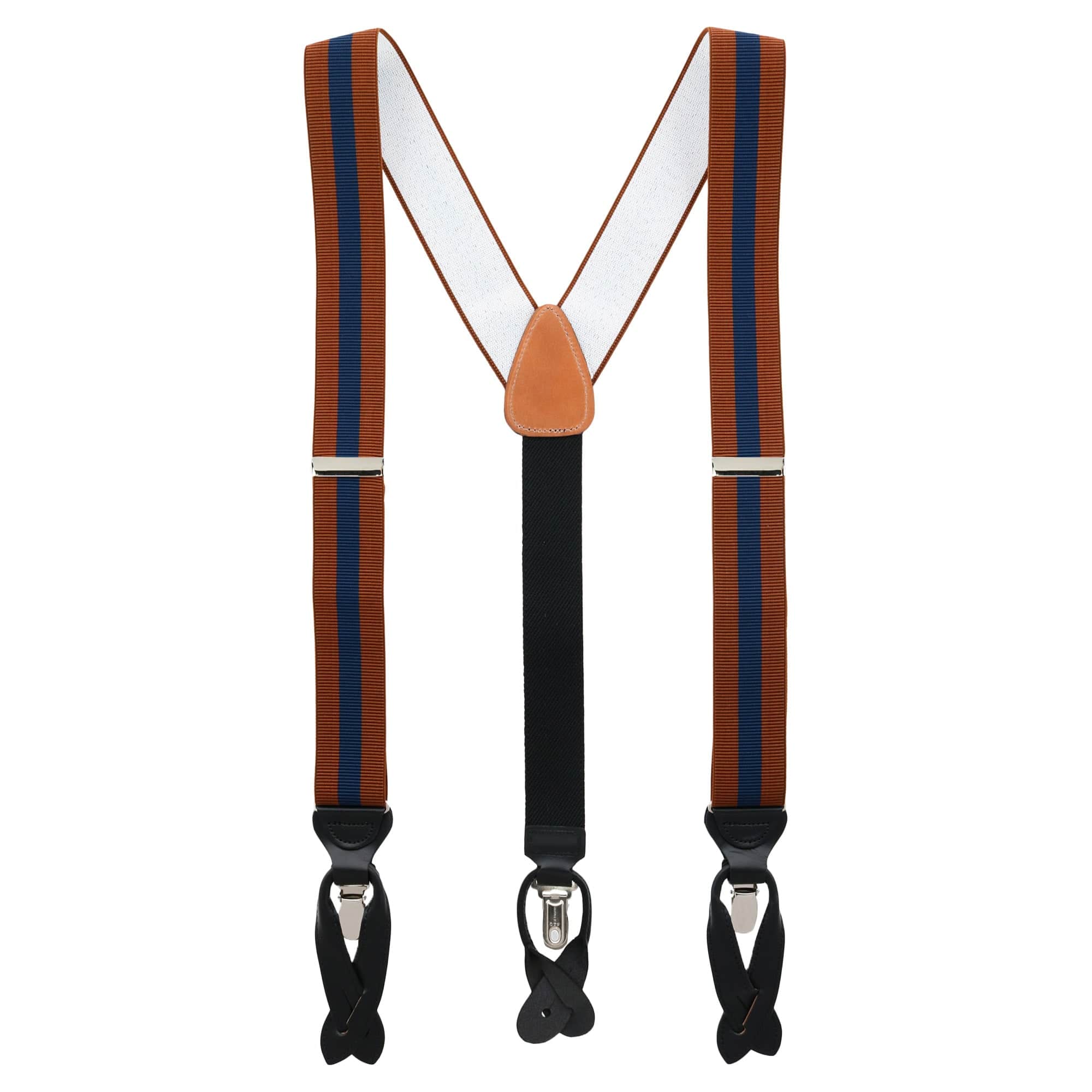 Oliver Stripe 35mm Convertible Braces - Rust