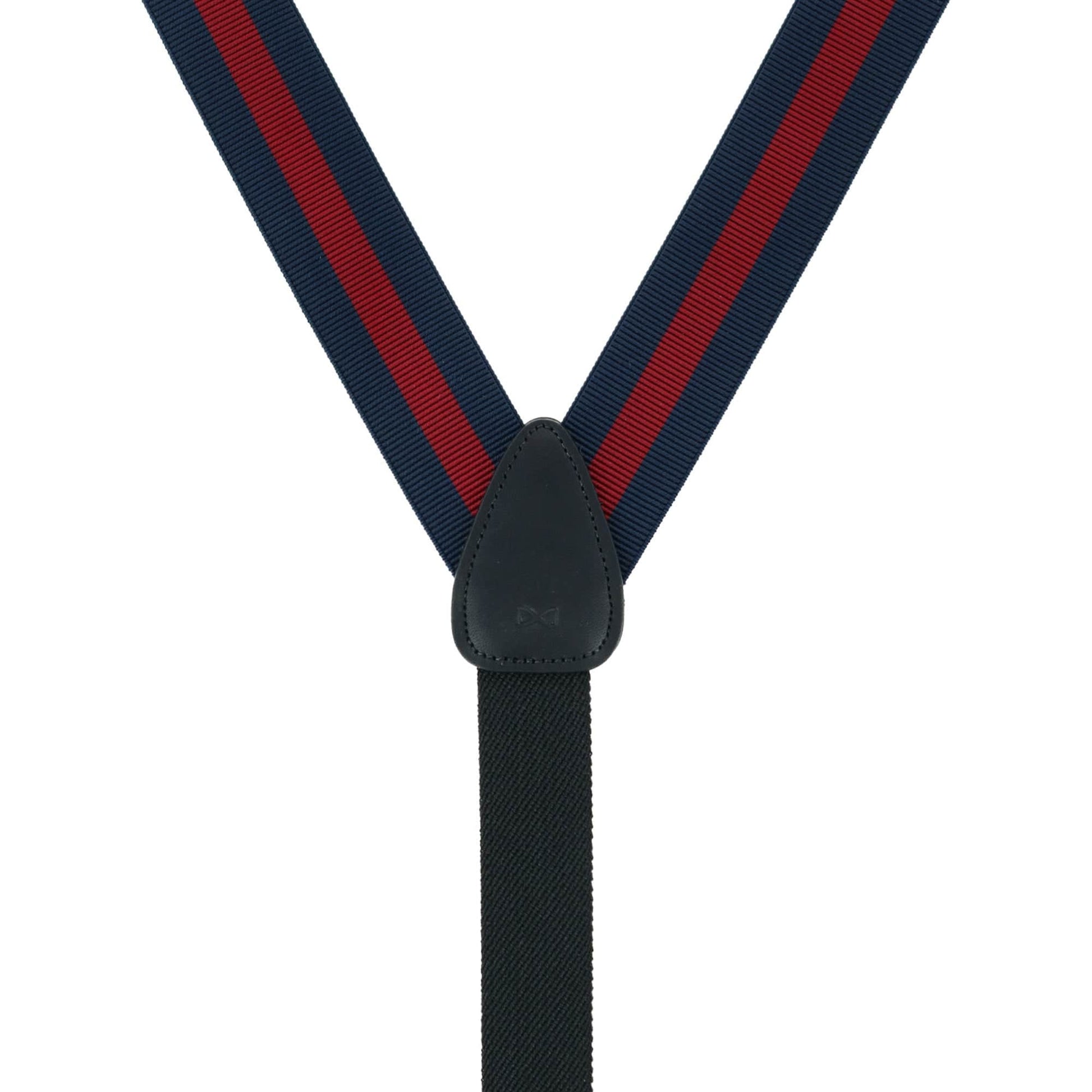 Oliver Stripe 35mm Convertible Braces - Navy / Burgundy