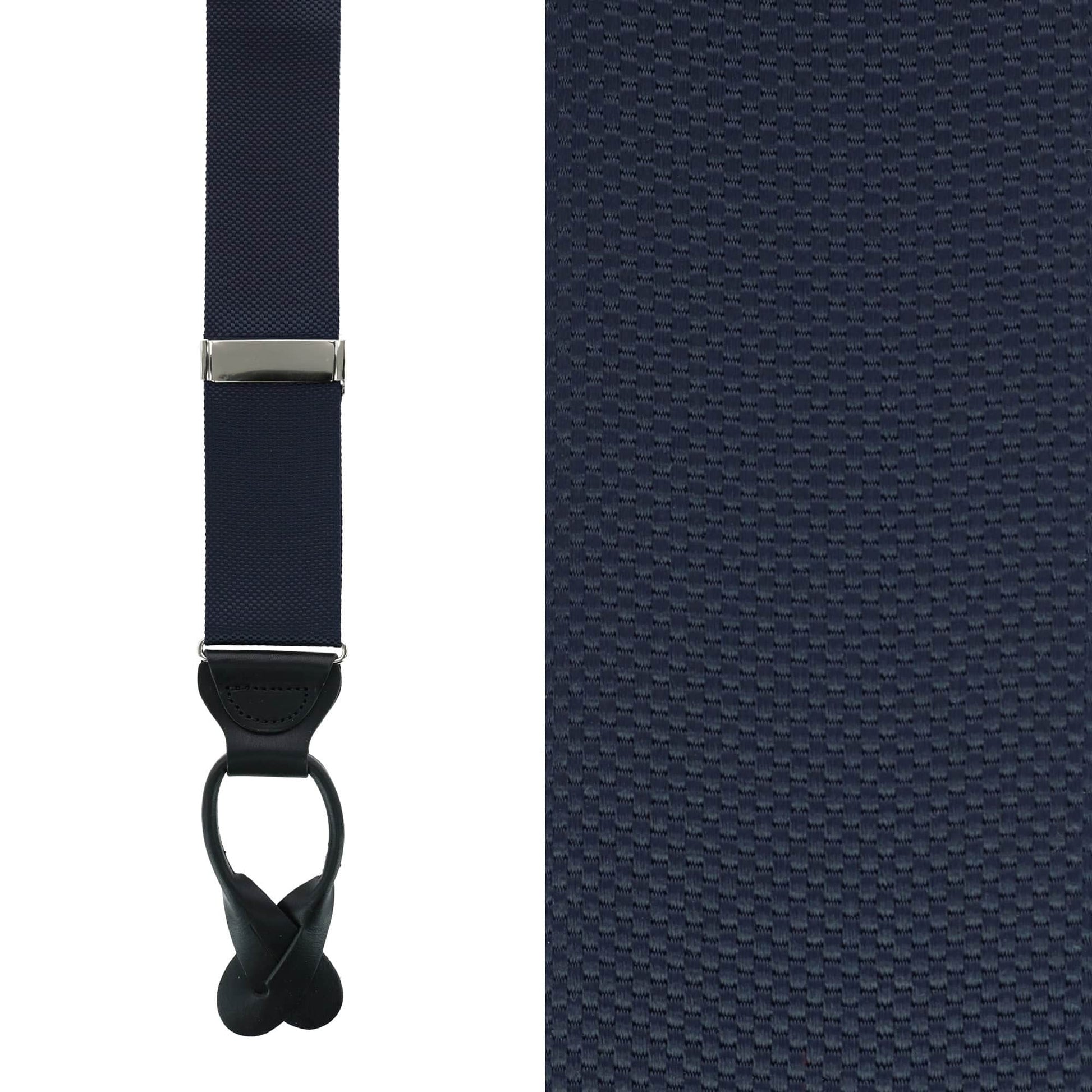 Big & Tall Hudson Solid Button End Braces - Navy
