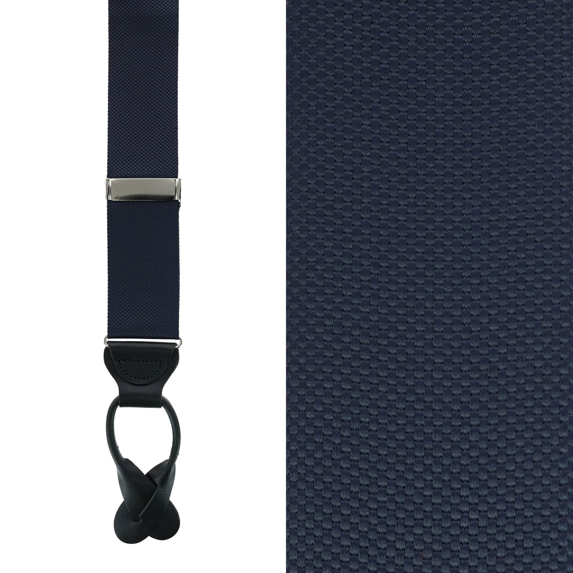 Big & Tall Hudson Solid Button End Braces - Navy