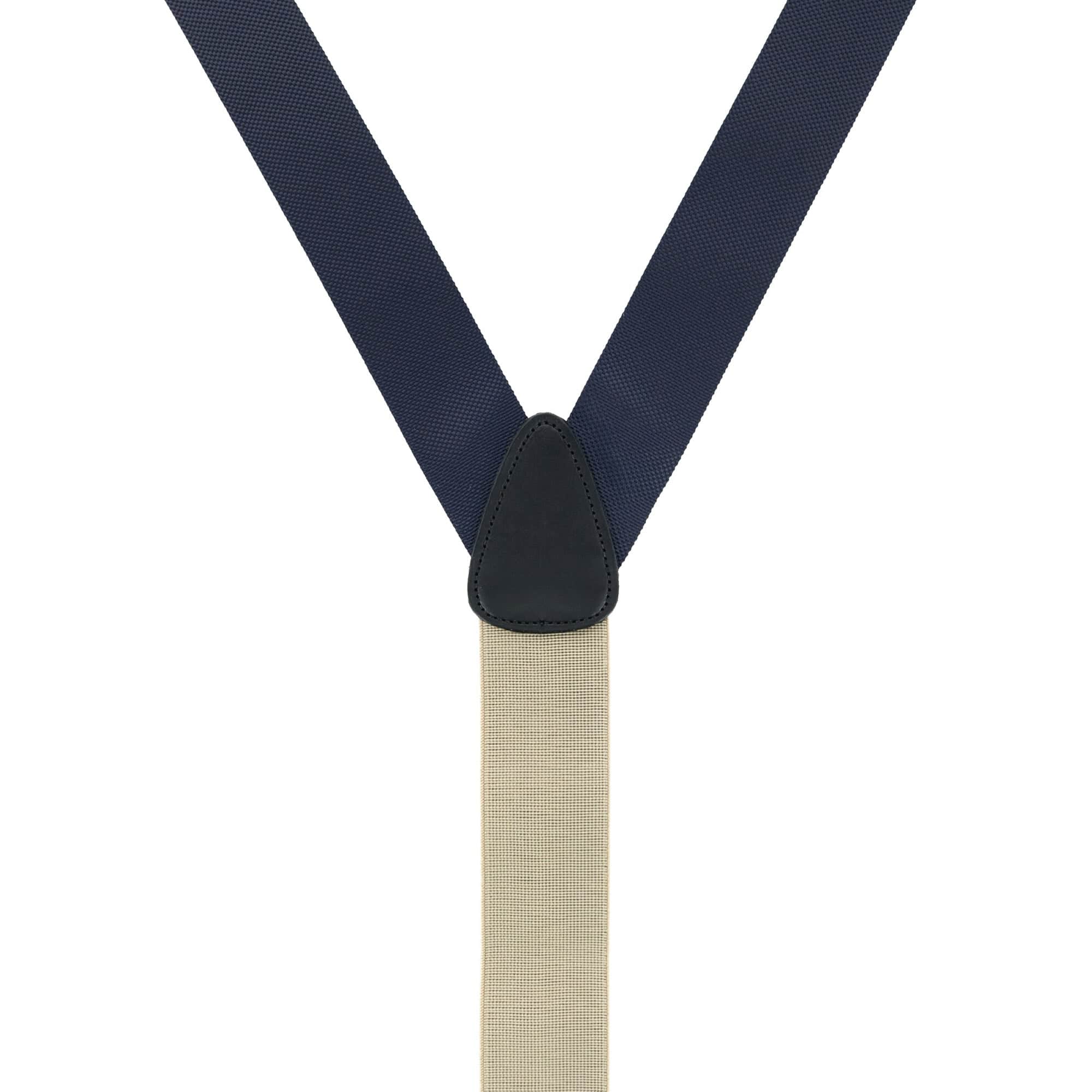 Big & Tall Hudson Solid Button End Braces - Navy