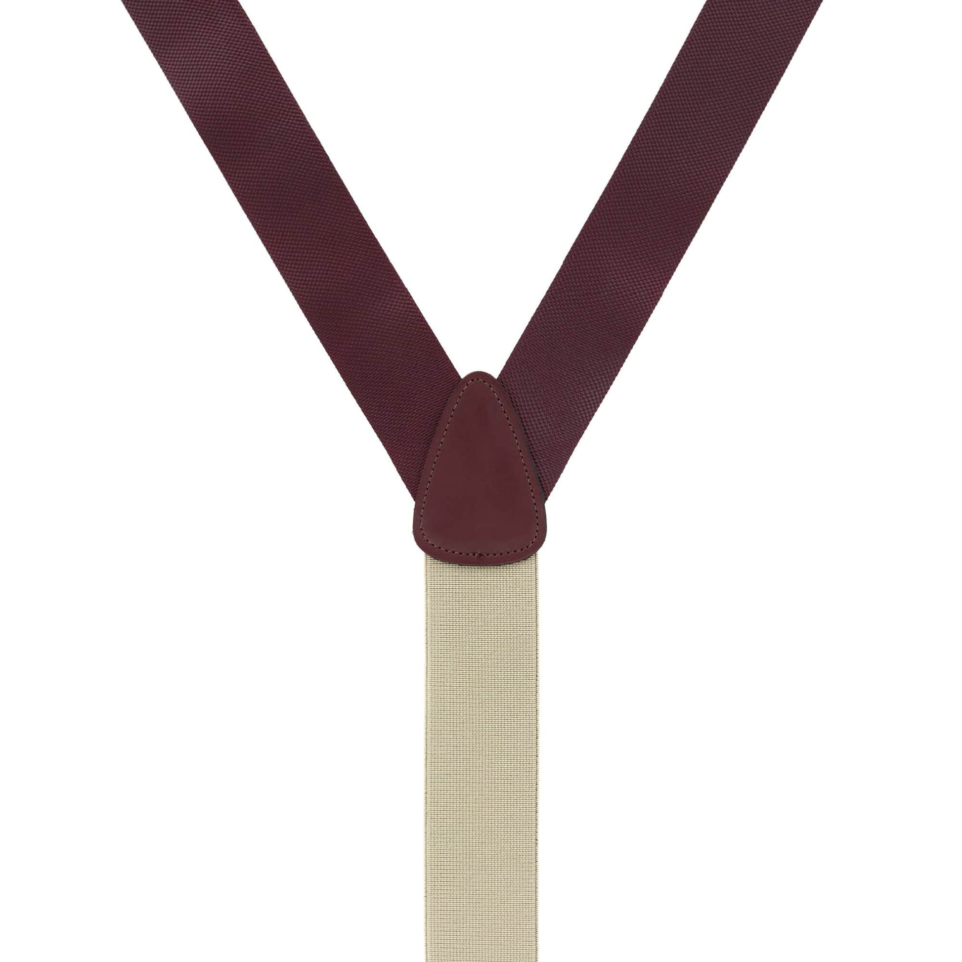 Big & Tall Hudson Solid Button End Braces - Burgundy