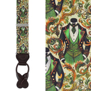 Big and Tall Shall We Dance Silk Novelty Button End Braces