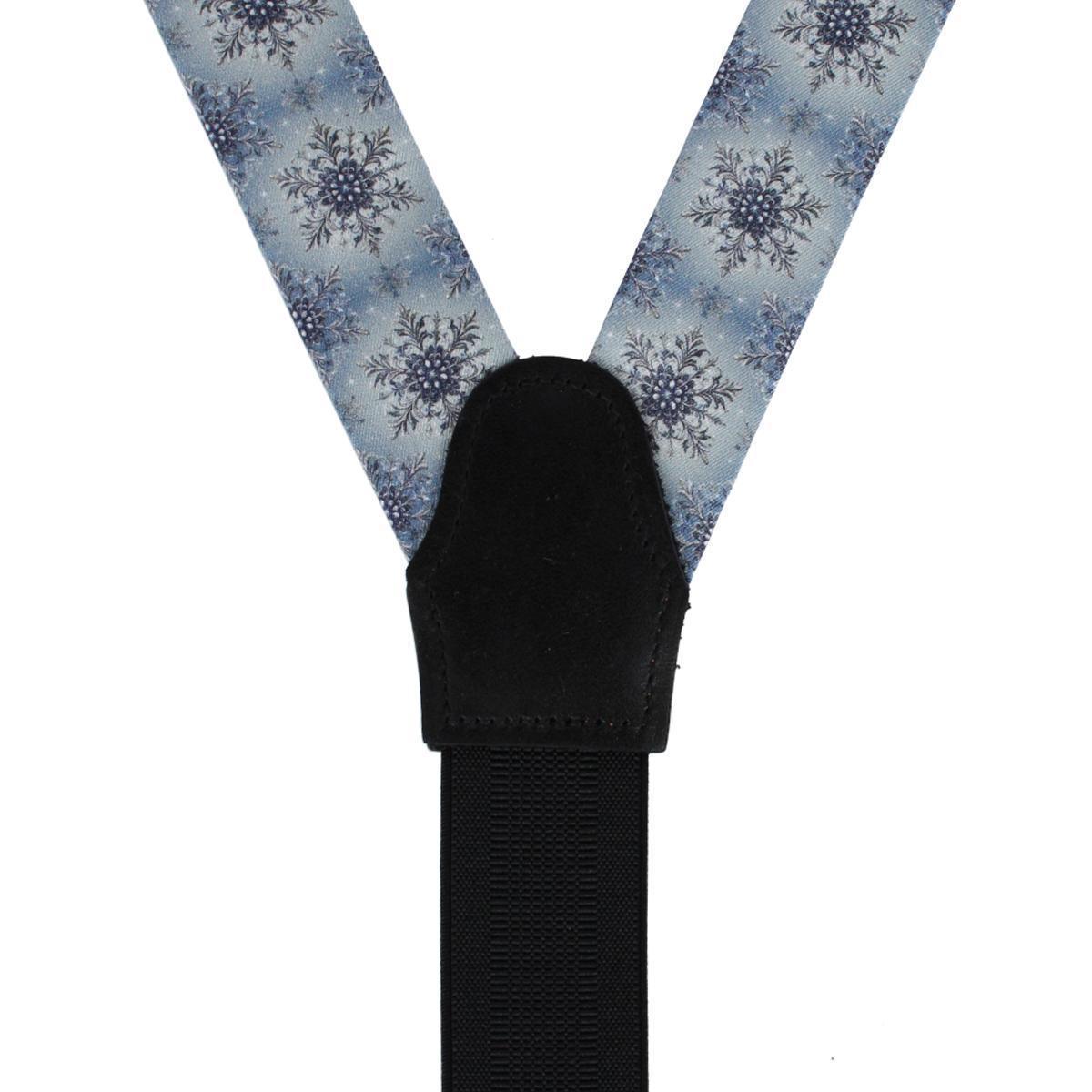 Big & Tall Clarence The Classy Snowflake Silk Button End Brace - Light Blue