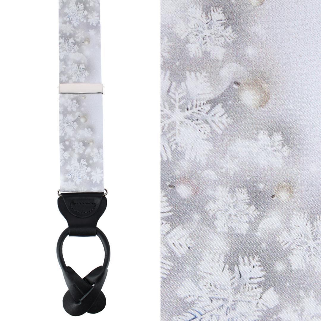 Big & Tall Jack's Frosty Winter Wonderland Silk Button End Braces