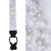 Big and Tall Jack's Frosty Winter Wonderland Silk Holiday Button End Braces