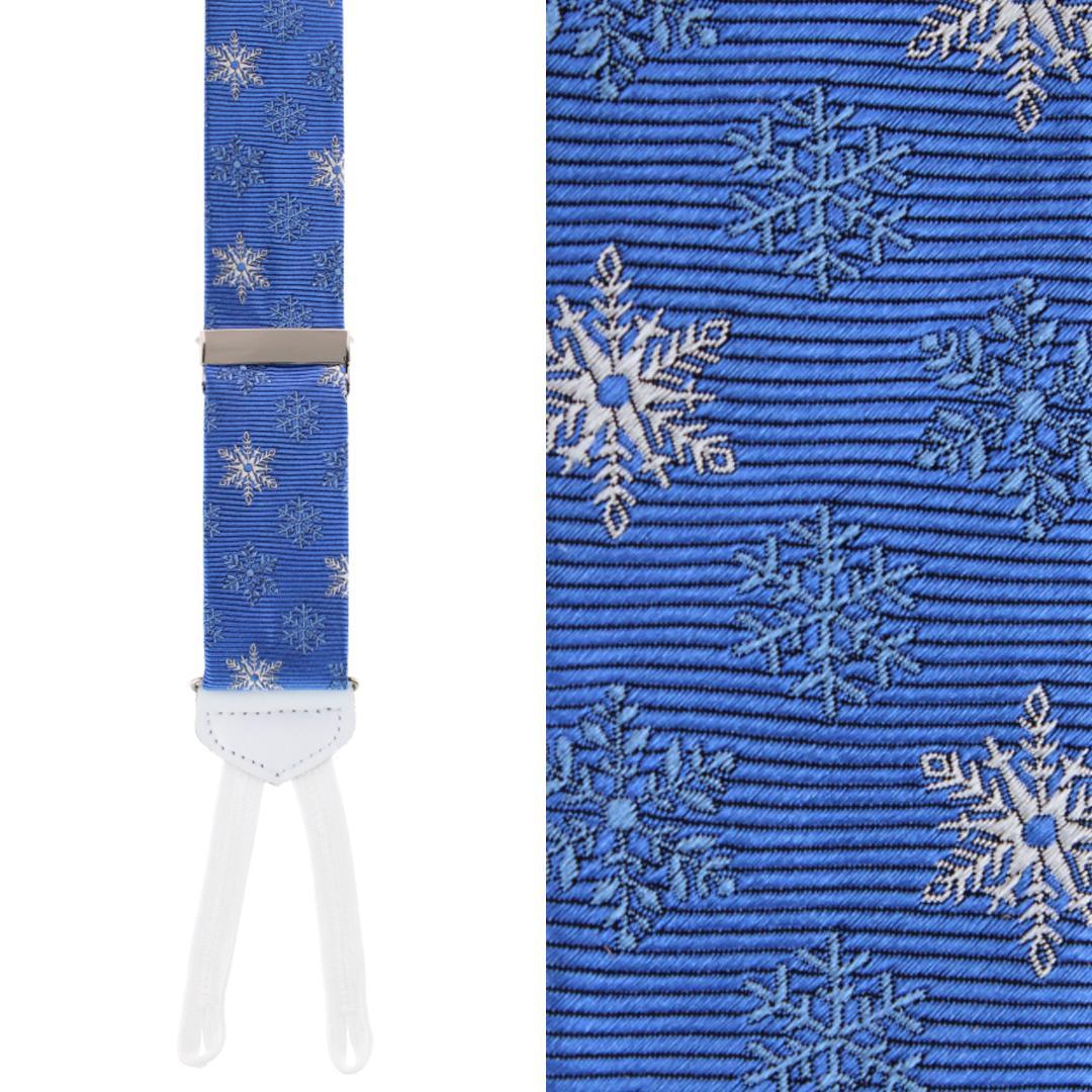Big & Tall Let It Snow Novelty Snowflake Silk Formal End Braces