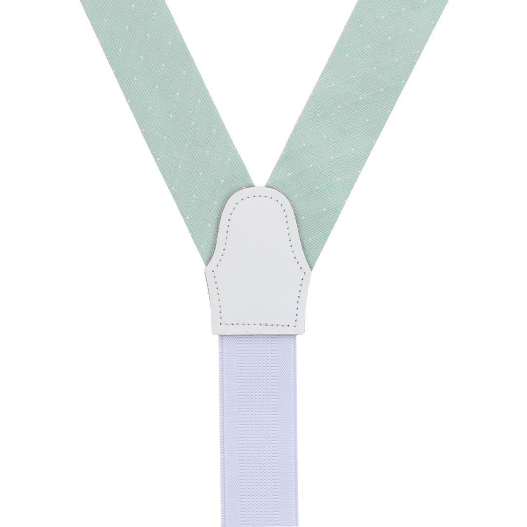 Big & Tall Churchill Chambray Polka Dot Linen Blend Formal Braces - Light Green with Polka Dots