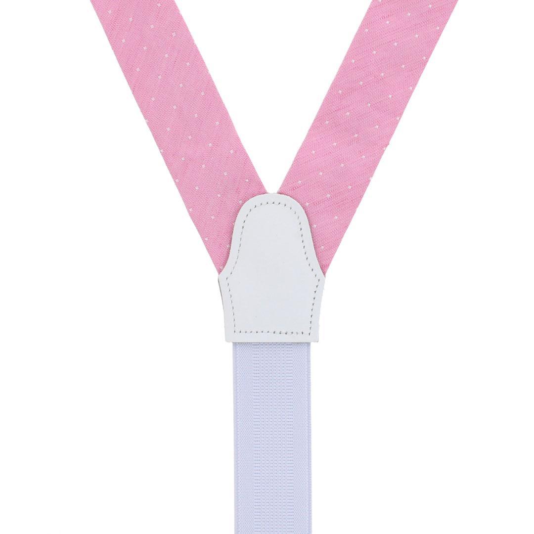 Big & Tall Churchill Chambray Polka Dot Linen Blend Formal Braces - Light Pink with Polka Dots