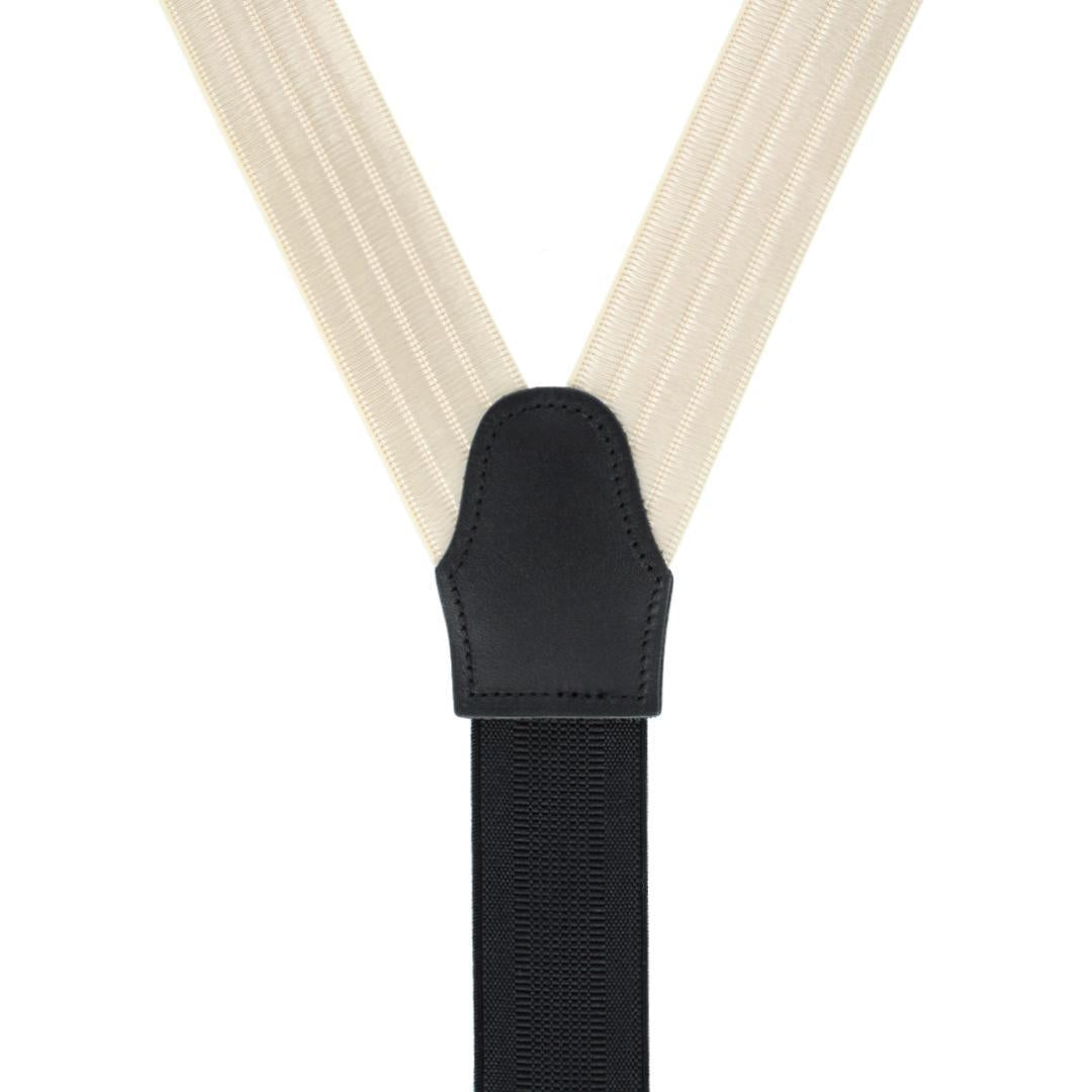 Big & Tall Jefferson Brushed Pinstripe Elastic Formal End Braces - Cream