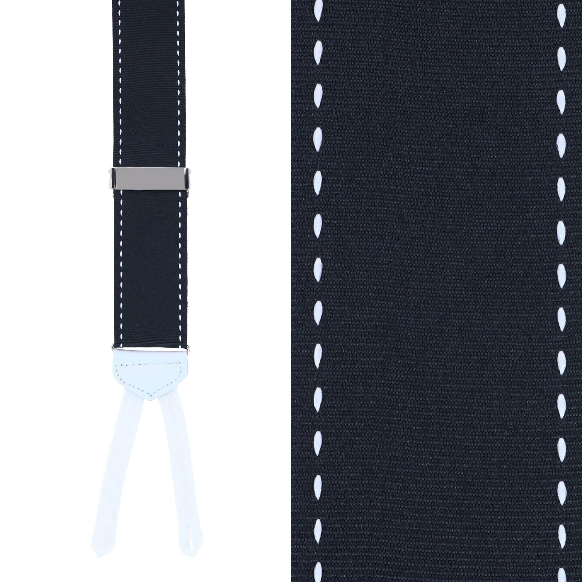 Big & Tall Freeman Edge Stitching Formal End Ribbon Braces - Black