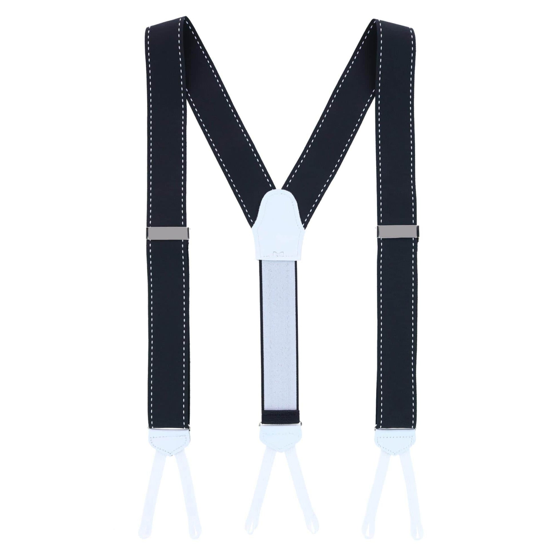 Big & Tall Freeman Edge Stitching Formal End Ribbon Braces - Black