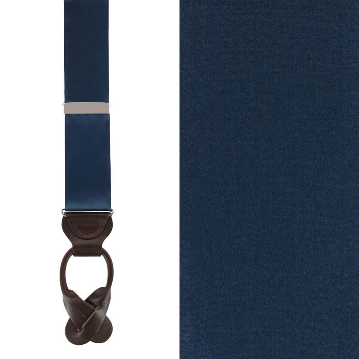 Big & Tall Dutton Solid Colored Silk Button End Braces
