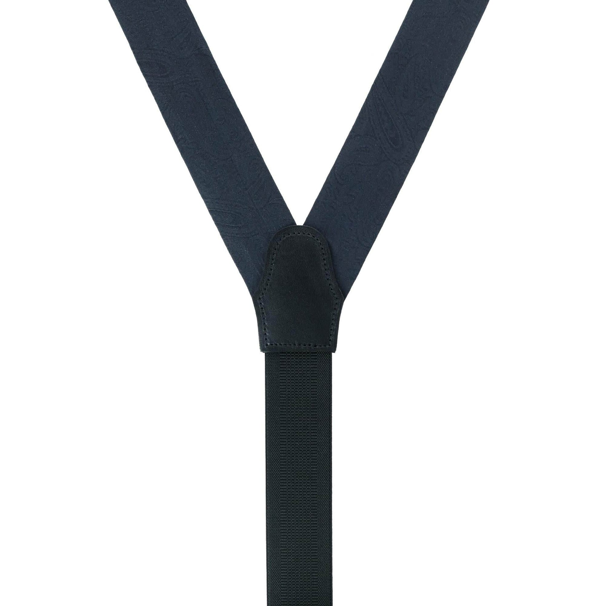 Big & Tall Banbury Tone on Tone Paisley Silk Formal Braces - Black