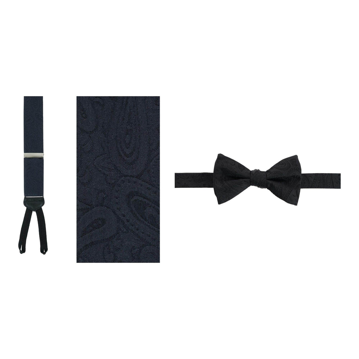 Banbury Tone on Tone Paisley Silk Braces & Bow Tie Bundle