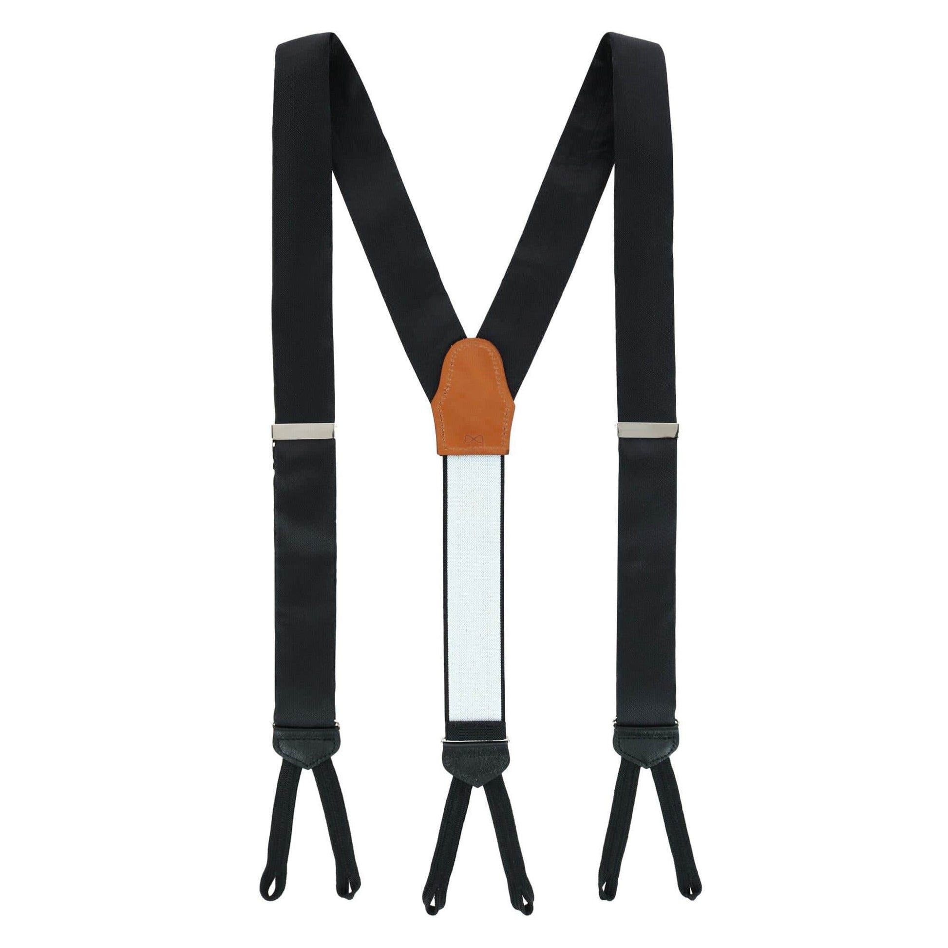 Big & Tall Monte Bello Interlocked Silk Formal Braces - Black