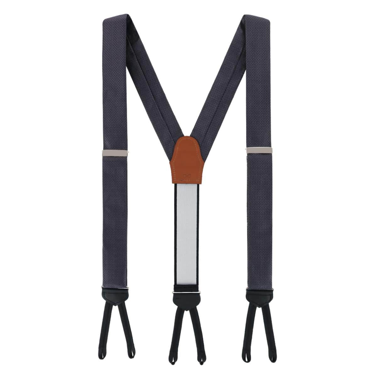 Big & Tall Monte Bello Interlocked Silk Formal Braces - Graphite
