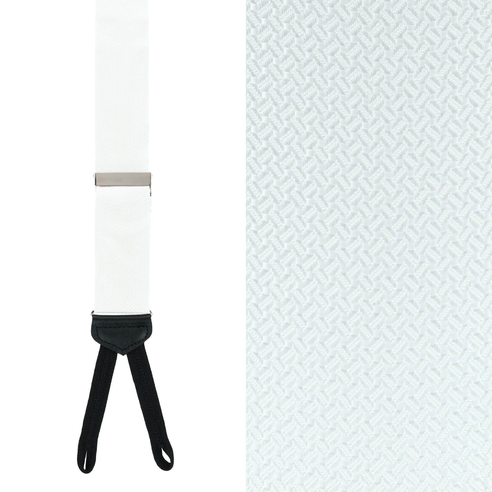 Big & Tall Monte Bello Interlocked Silk Formal Braces - White