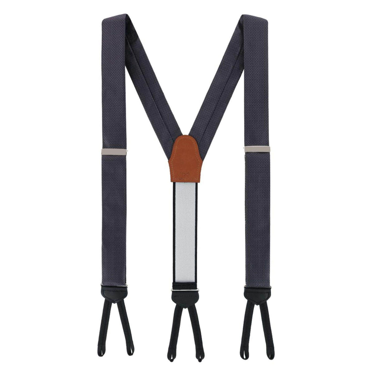 Monte Bello Interlocked Silk Formal Braces & Bow Tie Bundle - Graphite