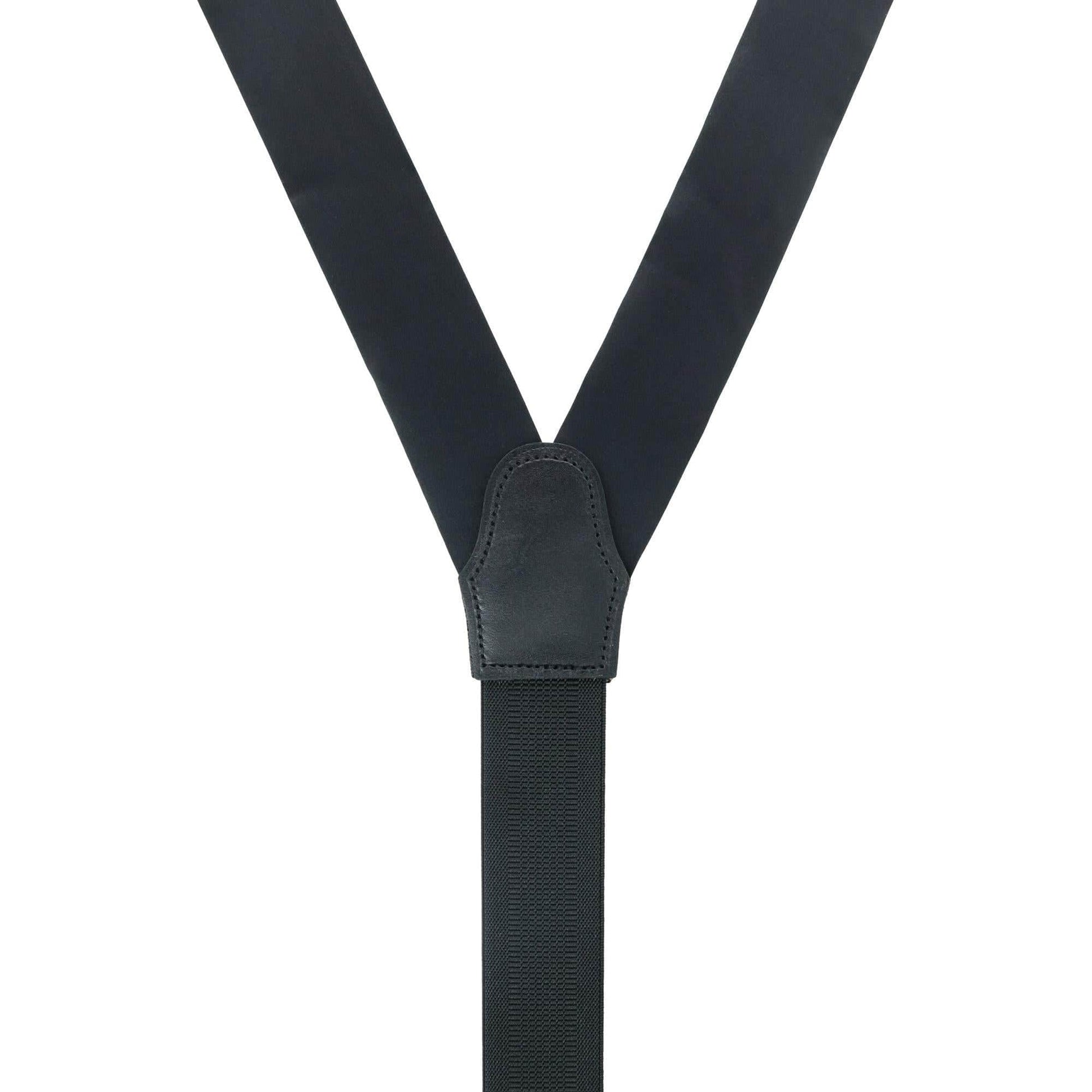 Big & Tall Sutton Solid Silk Formal End Braces - Black