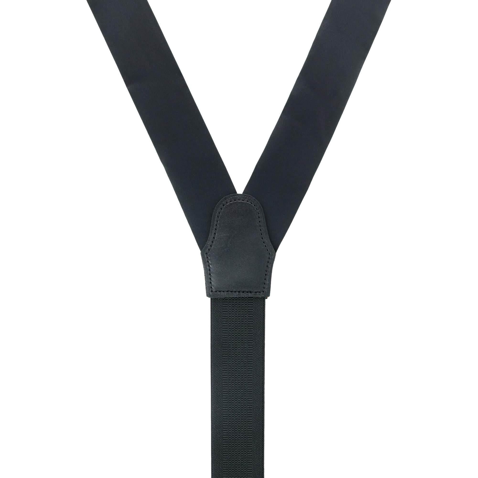 Big & Tall Sutton Solid Silk Formal End Braces - Black
