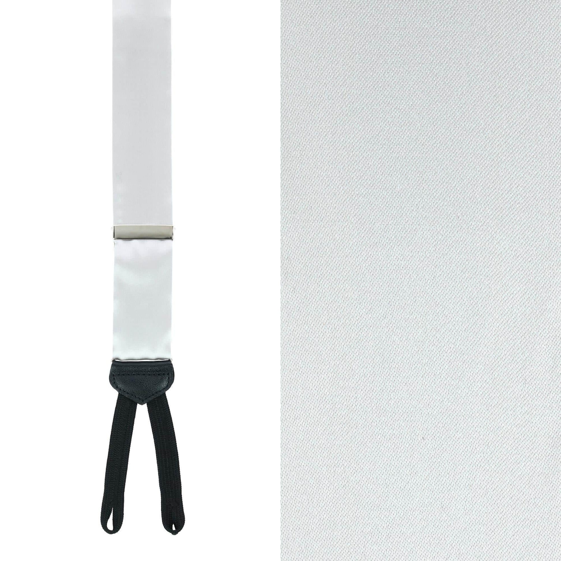 Big & Tall Sutton Solid Silk Formal End Braces - Silver