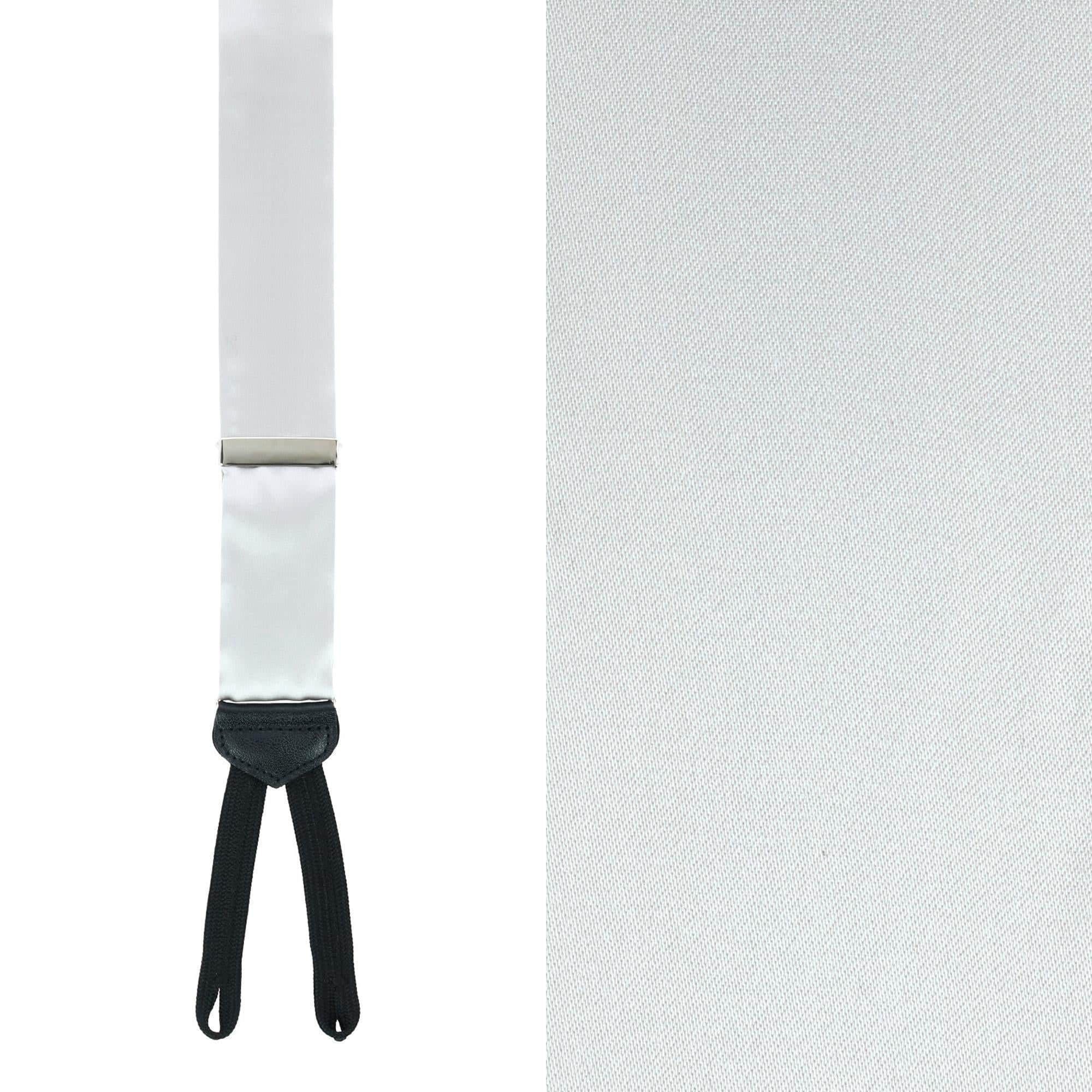 Big & Tall Sutton Solid Silk Formal End Braces - Silver