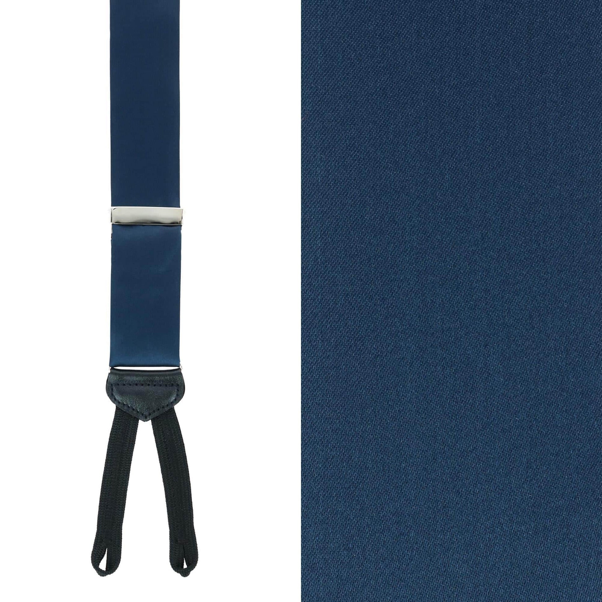 Big & Tall Sutton Solid Silk Formal End Braces - Navy