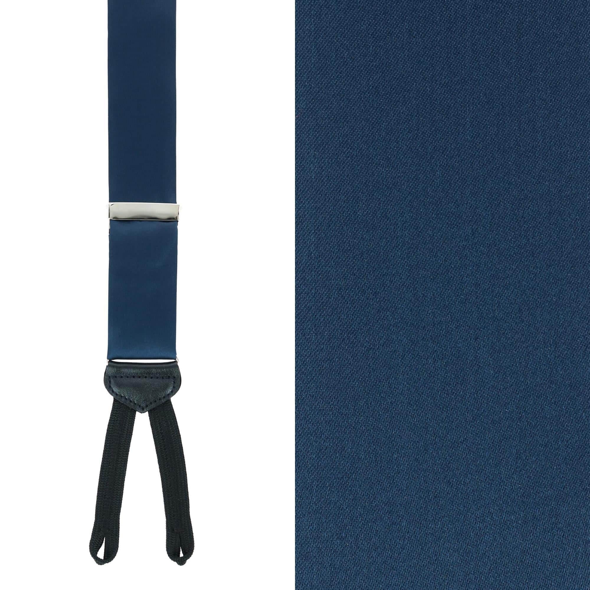 Big & Tall Sutton Solid Silk Formal End Braces - Navy