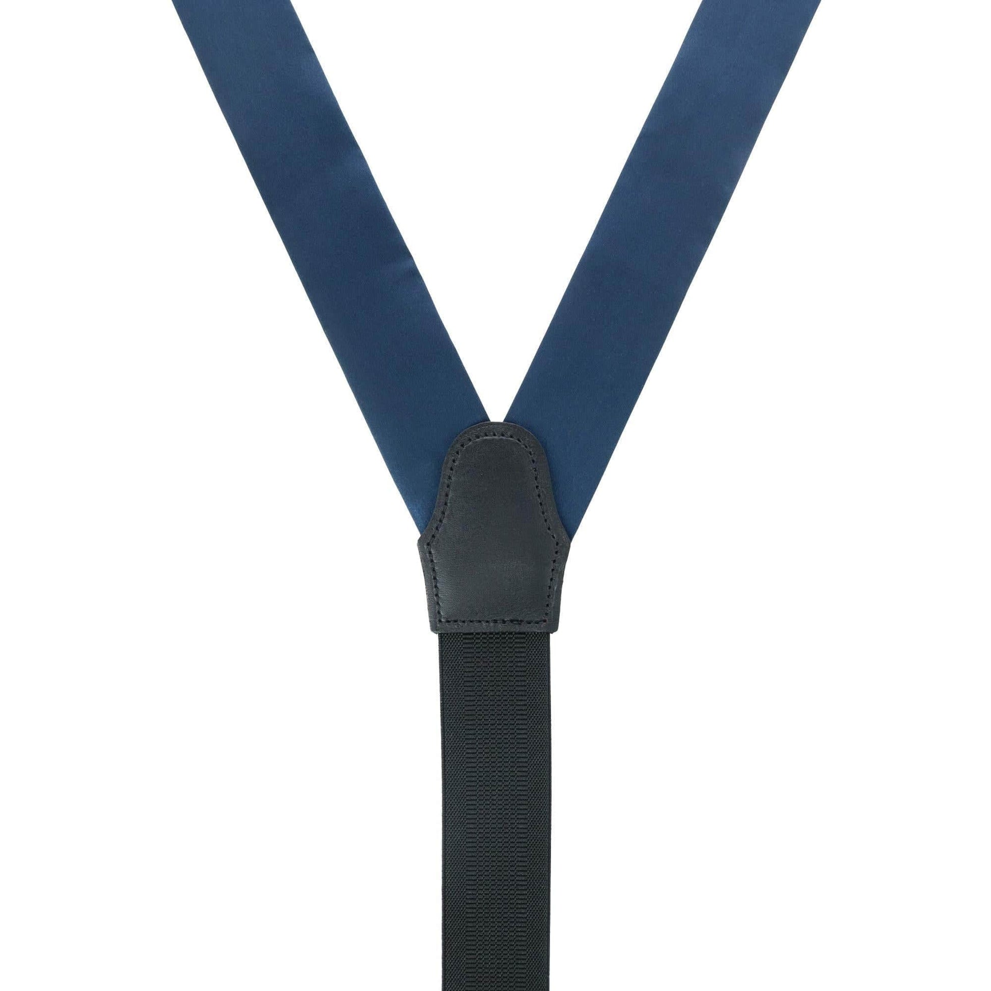 Big & Tall Sutton Solid Silk Formal End Braces - Navy