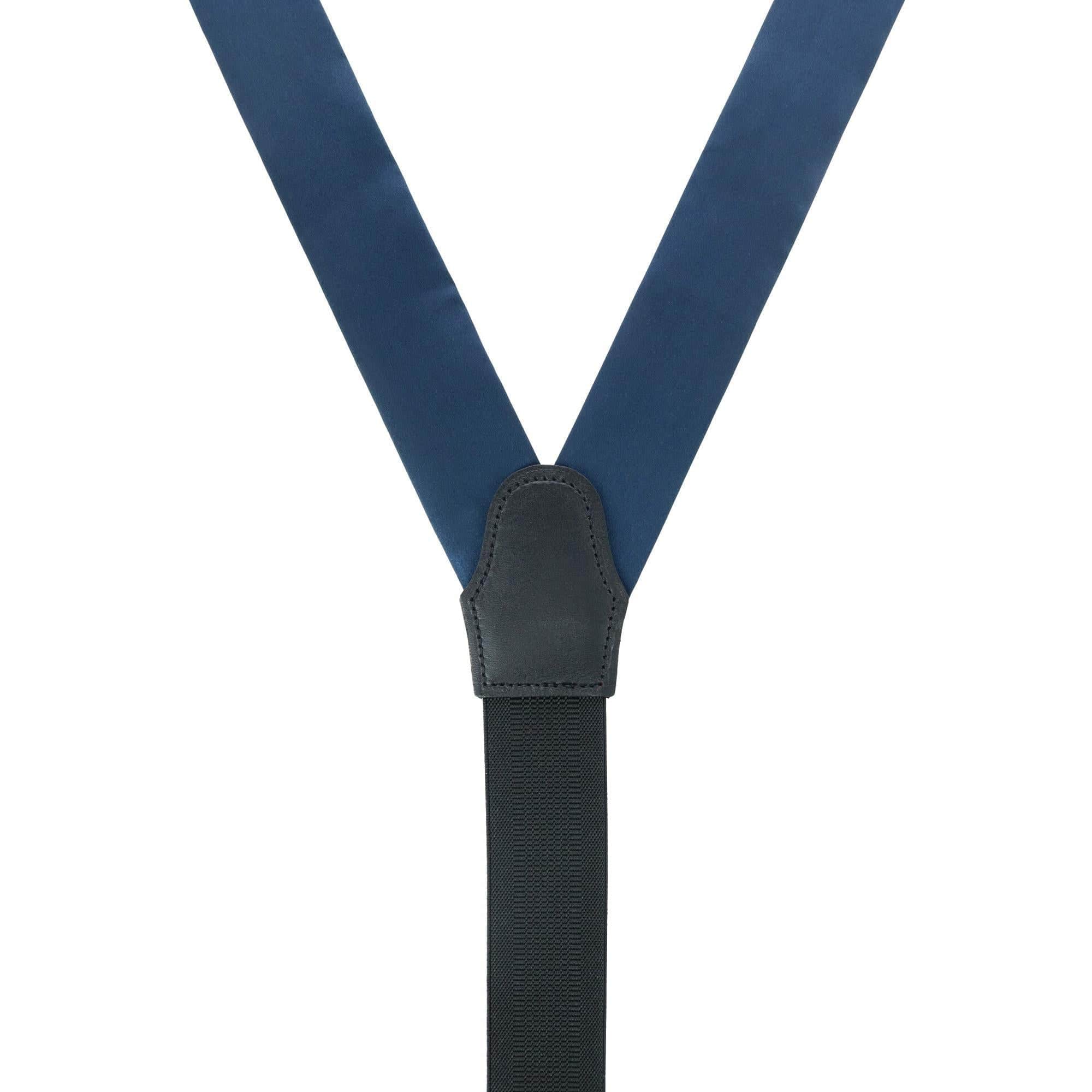 Big & Tall Sutton Solid Silk Formal End Braces - Navy