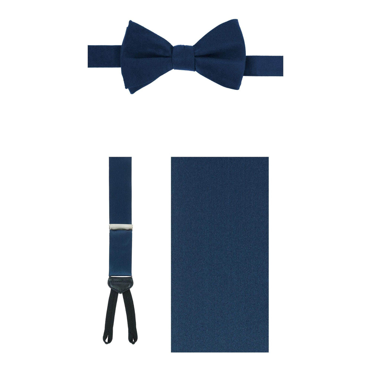 Big & Tall Sutton Silk Braces & Bow Tie Bundle - Navy