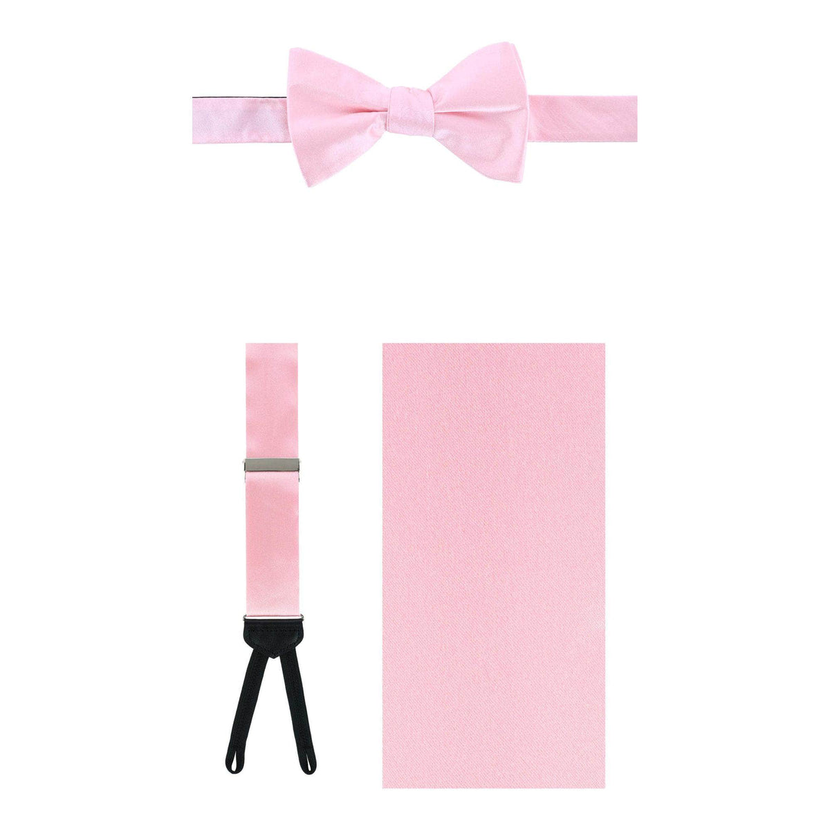 Big & Tall Sutton Silk Braces & Bow Tie Bundle - Pink