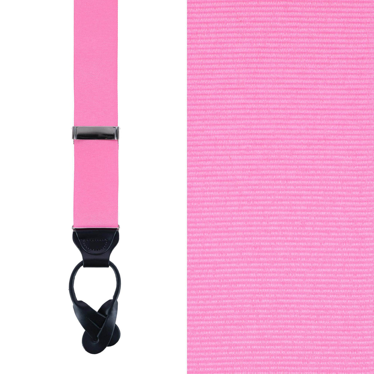 Big & Tall Phoenix Grosgrain Non Stretch Ribbon Button End Braces - Pink