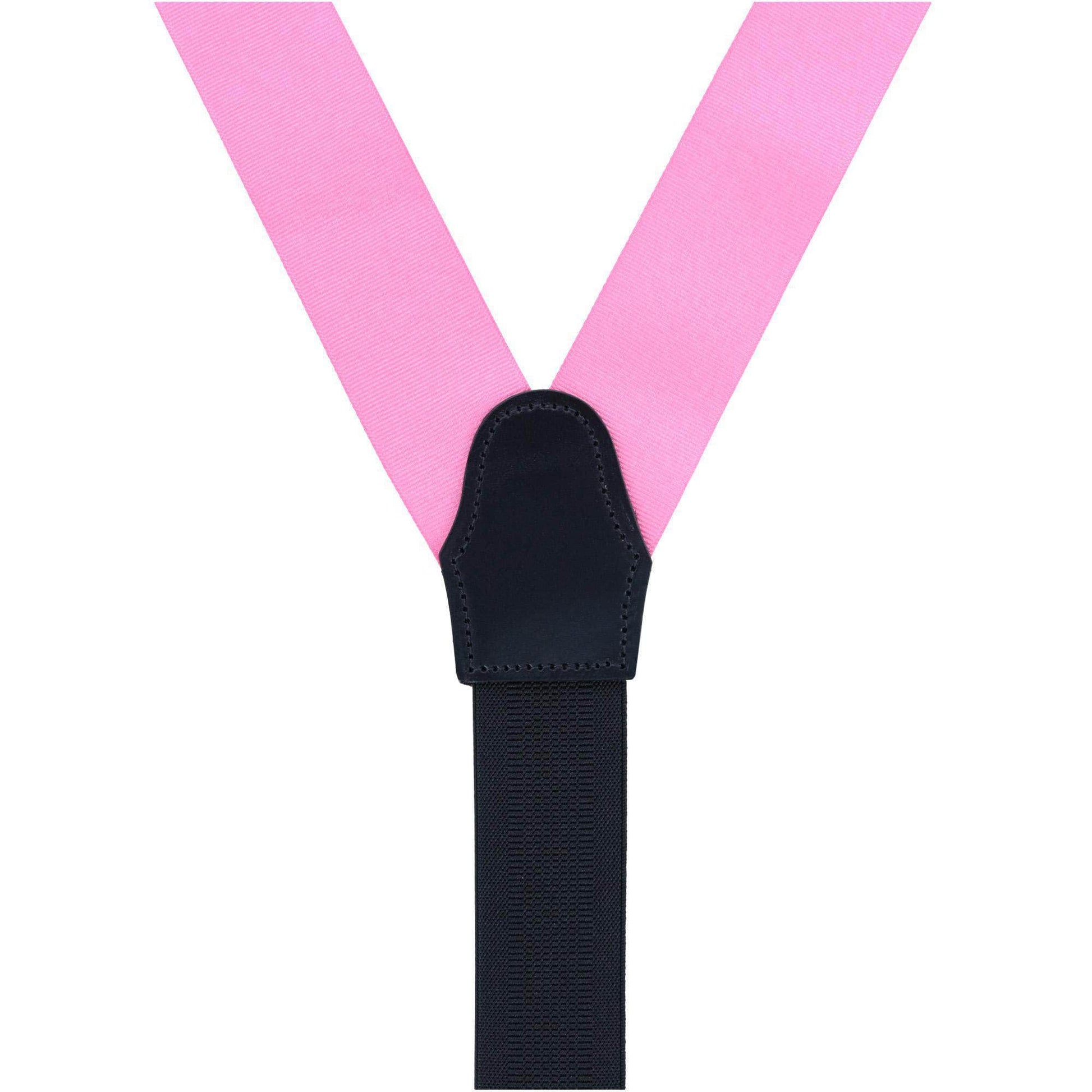 Big & Tall Phoenix Grosgrain Non Stretch Ribbon Button End Braces - Pink