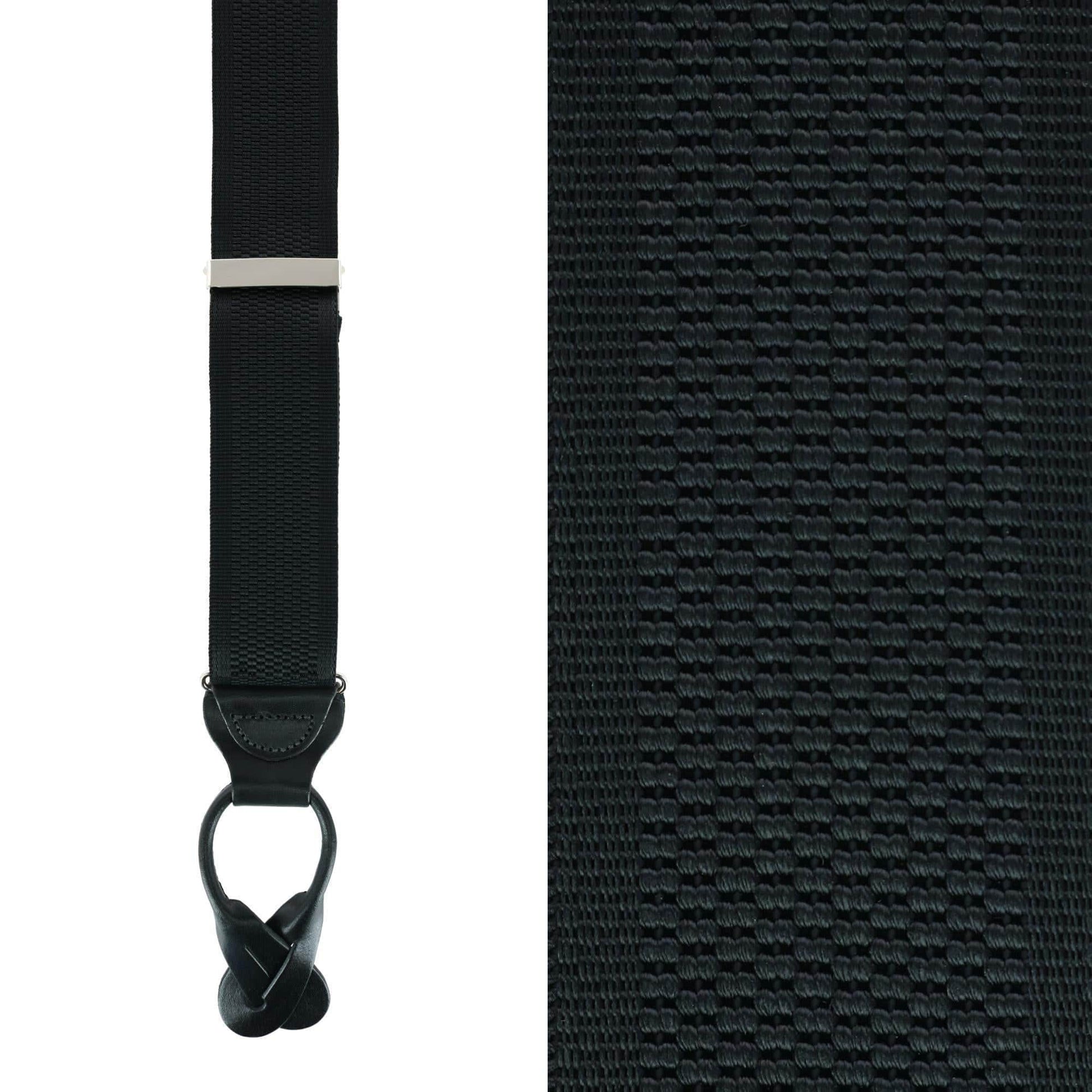 Big & Tall Classic Stretch Button End Braces - Black