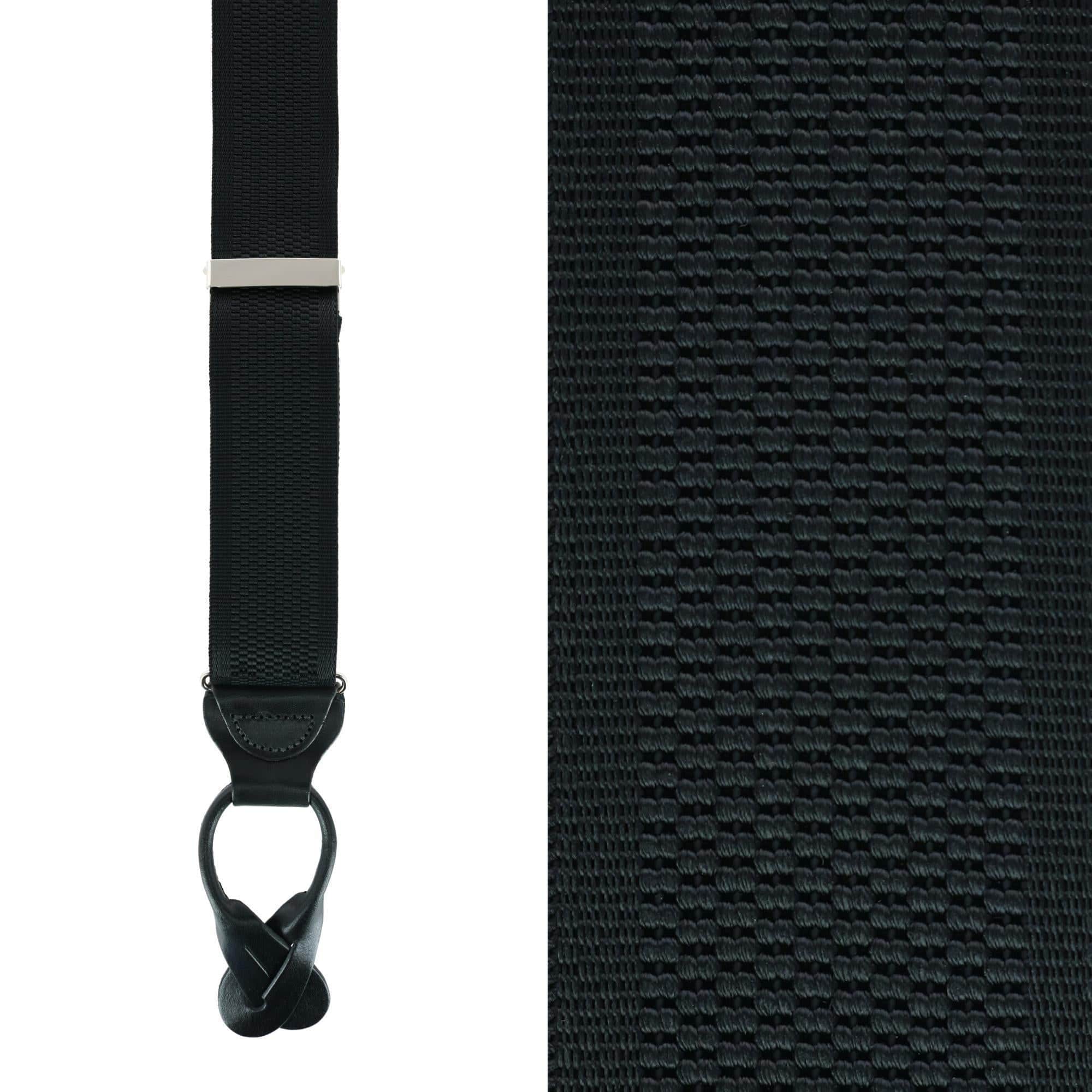 Big & Tall Classic Stretch Button End Braces - Black