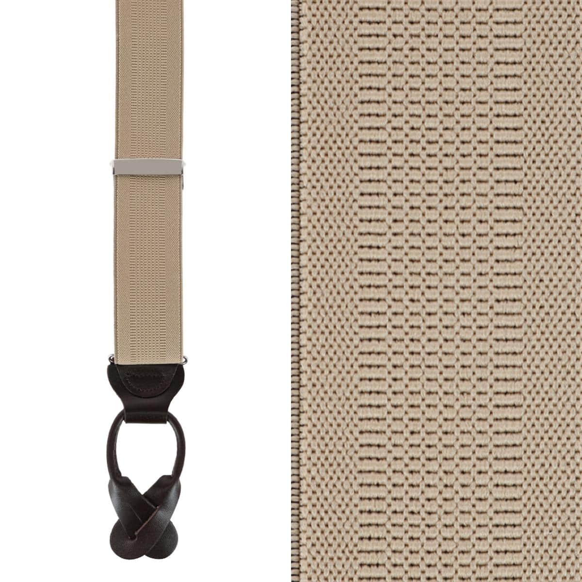 Big & Tall Classic Stretch Button End Braces - Khaki