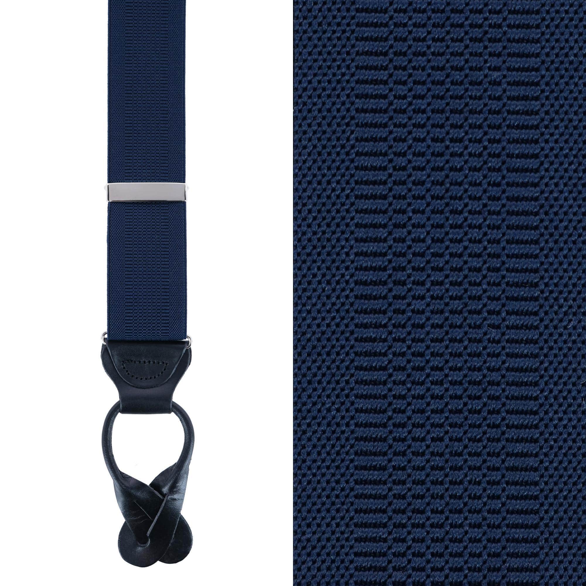 Big & Tall Classic Stretch Button End Braces - Navy