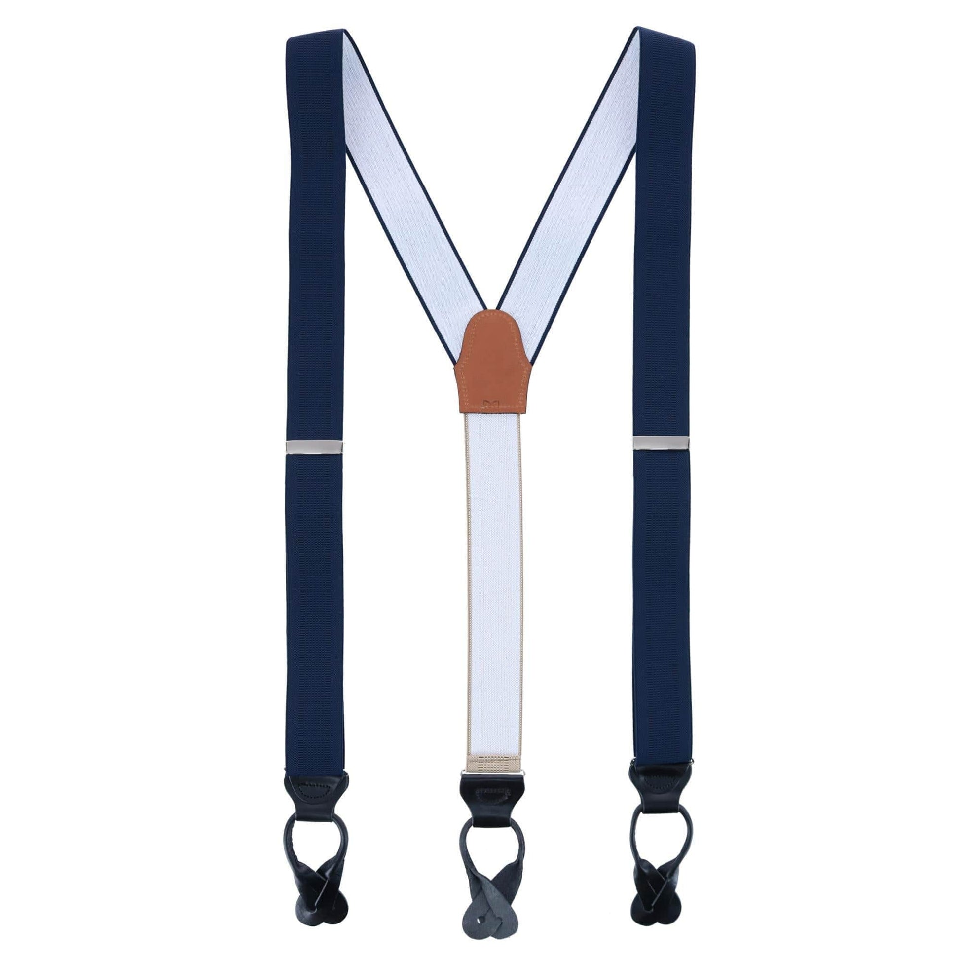 Big & Tall Classic Stretch Button End Braces - Navy