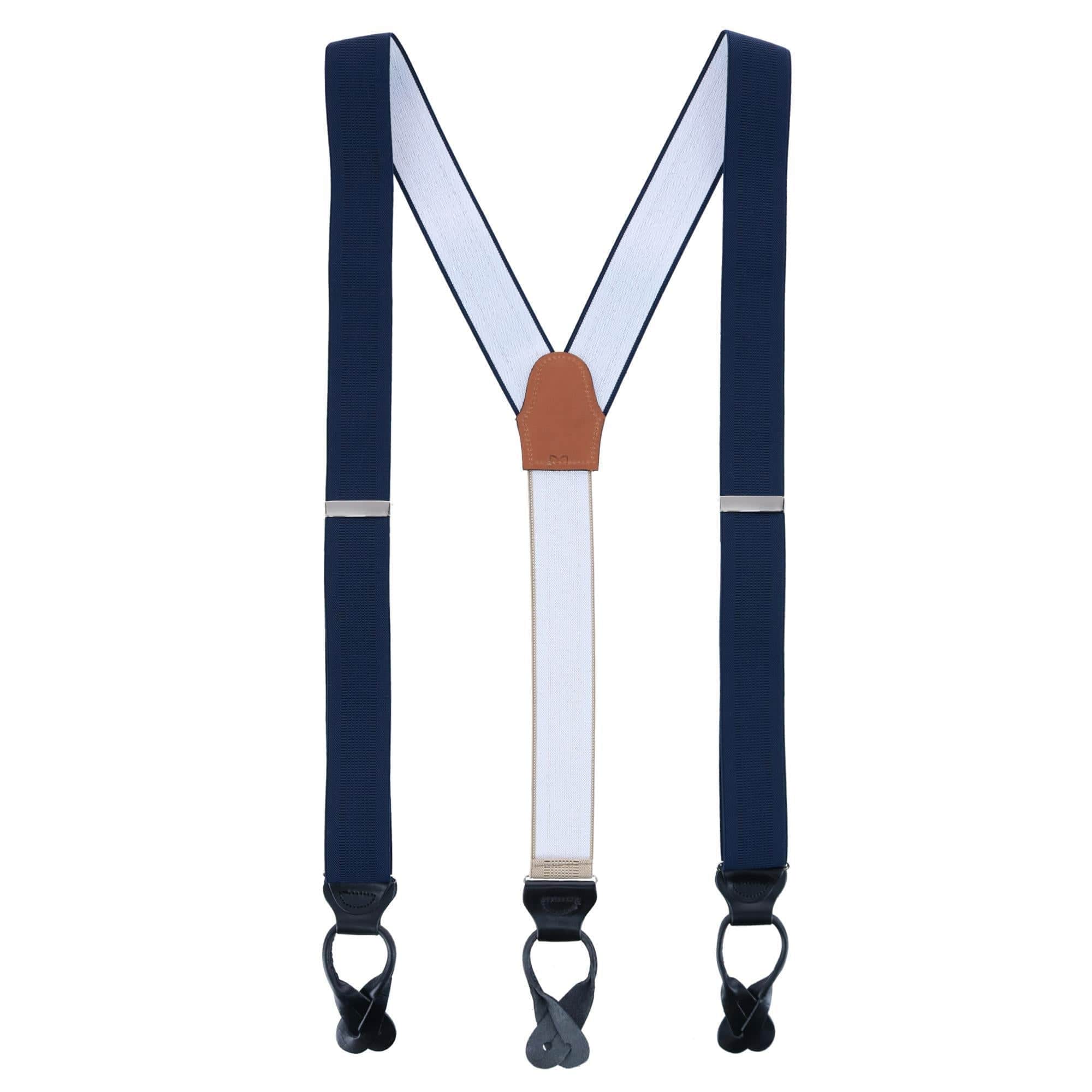 Big & Tall Classic Stretch Button End Braces - Navy